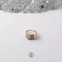 Prsten od žutog, belog i roze zlata