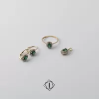Komplet nakita sa prozirnim i zelenim cirkonima
