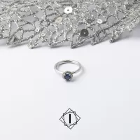Verenički prsten sa plavim safirom i brilijantima