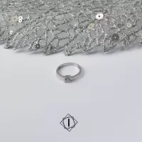Verenički prsten od belog zlata sa cirkonom