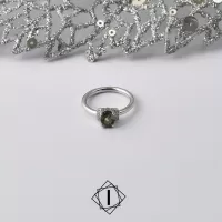 Verenički prsten sa brilijantima i zelenim turmalinom