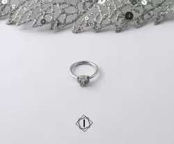 Robustan verenički prsten sa akvamarinom i brilijantima