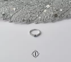Verenički prsten sa brilijantima i akvamarinom