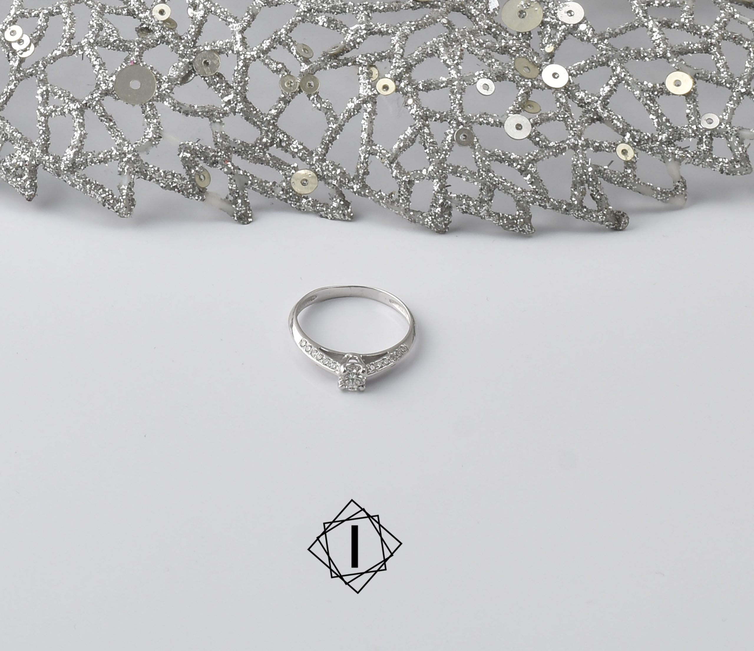 White gold engagement ring