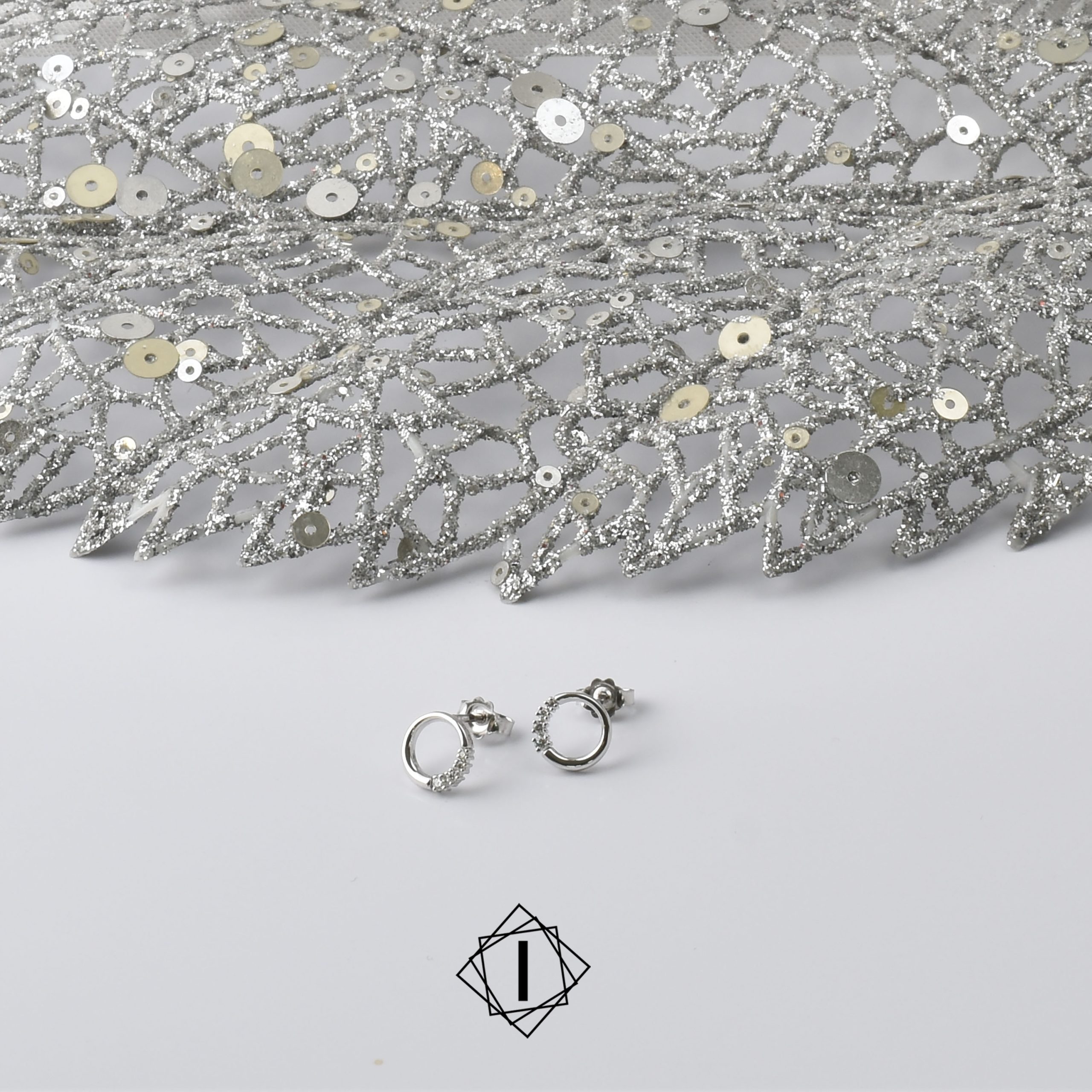 White gold earrings with diamonds White gold earrings with diamonds