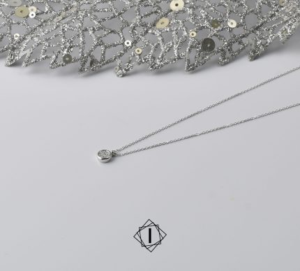 White gold necklace with diamonds
