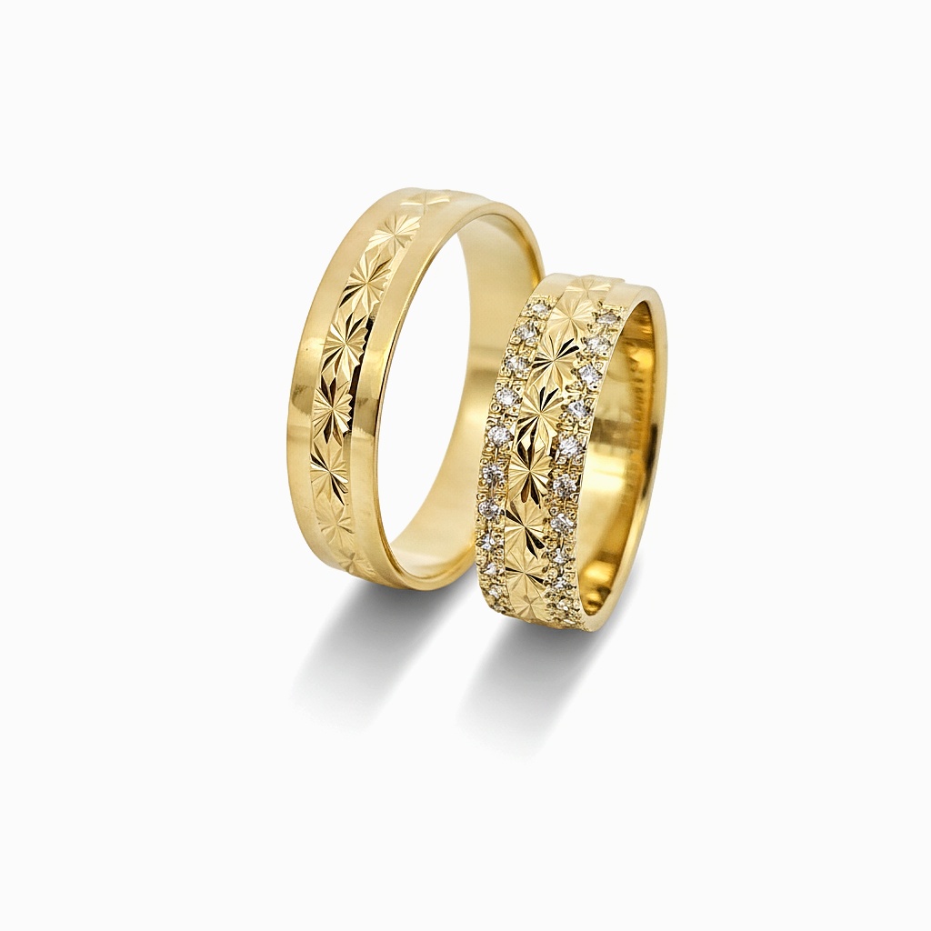 Yellow gold wedding rings