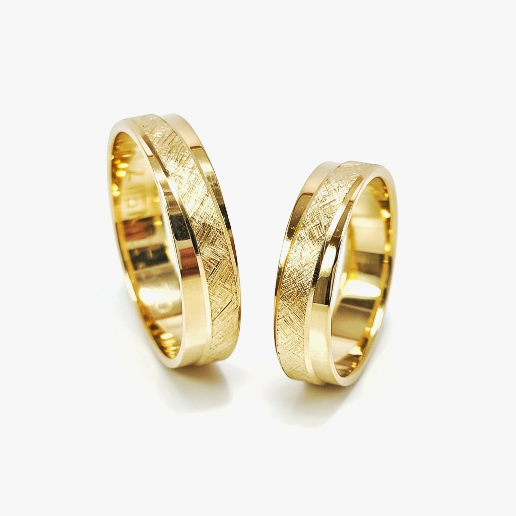 Yellow gold wedding rings