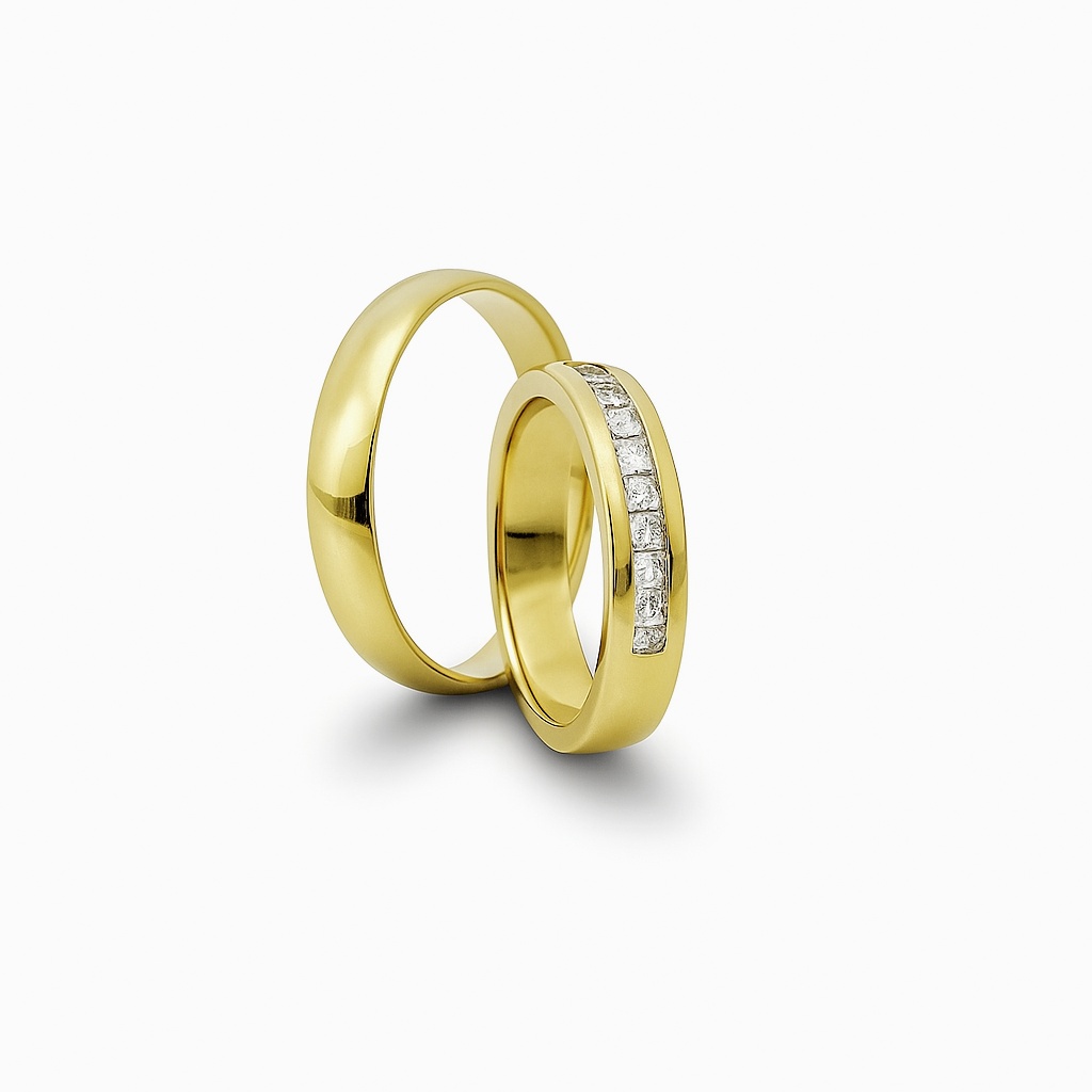 Yellow gold wedding rings